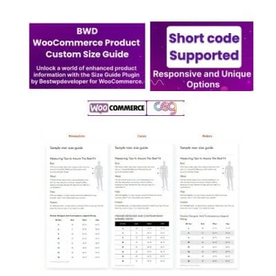 BWD Product Custom Size Guide For WooCommerce - Imagen 1