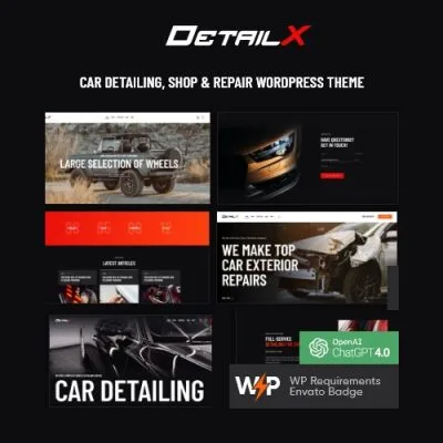 DetailX – Car Detailing, Shop & Repair WordPress Theme - Imagen 1