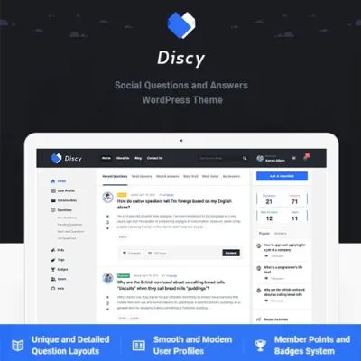 Discy – Social Questions and Answers WordPress Theme