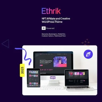 Ethrik – Creative & NFT Affiliate WordPress Theme - Imagen 1
