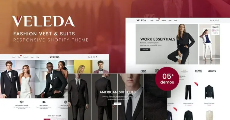 Veleda – Fashion Vest & Suits Responsive Shopify Theme - Imagen 1
