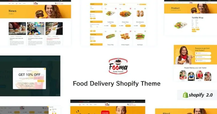 Fooma – Responsive Fast Food Delivery Shopify Theme - Imagen 1