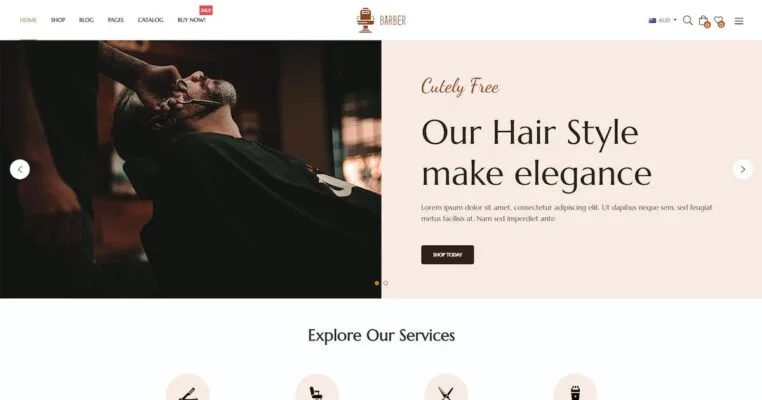 Sharper – Barber Shop Shopify Theme - Imagen 1