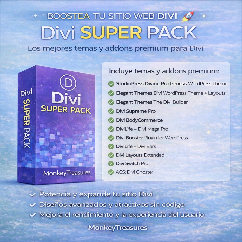 packDIVI Super Pack Divi + temas + addons - Imagen 1